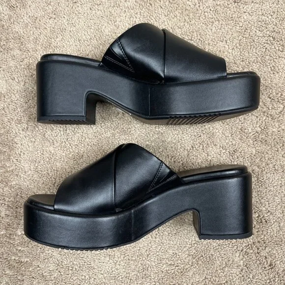 Nordstrom Heels Womens 9.5 Black Chunky Platform Y2K Inspired Block Heel NEW - Picture 5 of 9